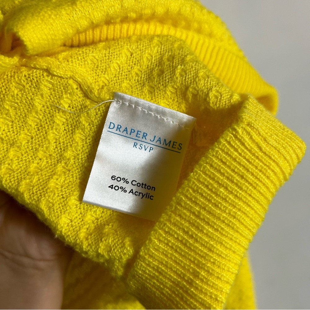 Draper James Button Front Cardigan Textured Yellow NWT XL - Picture 4 of 7